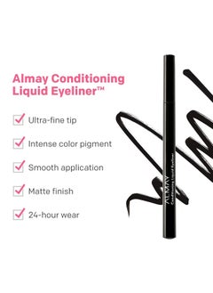 Almay Almay Conditioning Liquid Eyeliner, Longwearing, Waterproof, Hydrating, 10 Black, 0.03 fl oz.  - Image 5