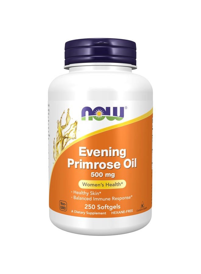 now Supplements, Evening Primrose Oil 500 mg with Naturally Occurring GLA (Gamma-Linolenic Acid), 250 Softgels - Image 1