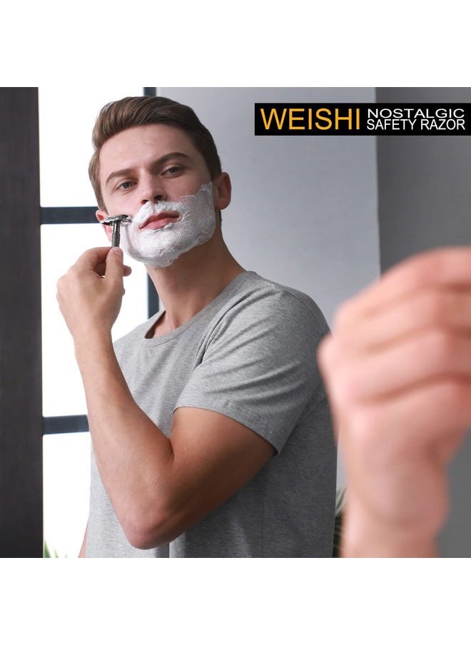 WeiShi - Safety Razor Double Edge Nostalgic Long Handle Butterfly Open Razor - Image 1