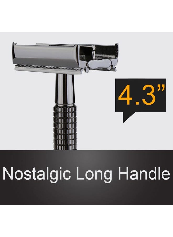 WeiShi - Safety Razor Double Edge Nostalgic Long Handle Butterfly Open Razor - Image 1
