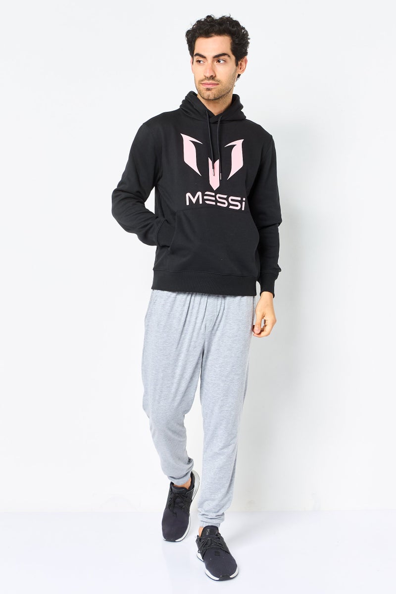 MESSI Men Sportswear Fit Long Sleeves Outdoor Hoodie, Black - Image 2