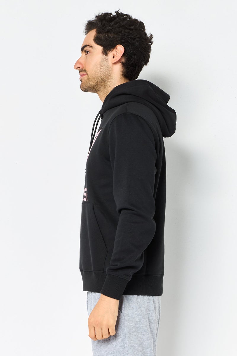 MESSI Men Sportswear Fit Long Sleeves Outdoor Hoodie, Black - Image 3