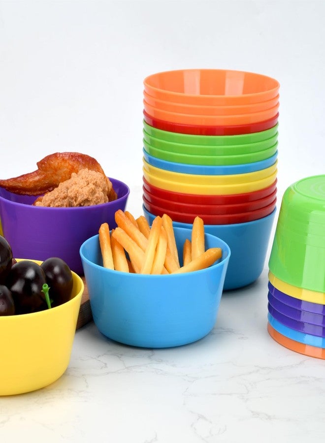LYHLYA 24-Pack Plastic Bowls 10 oz, Microwave & Dishwasher Safe, 6 Vibrant Colors (4 Each), Lightweight Stackable Bowls for Cereal, Salad, Soup, Snacks, Party, Camping - Image 5