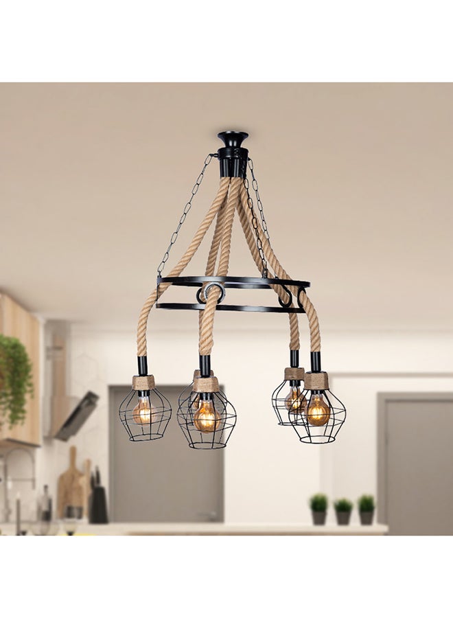 الروضة للإضاءة نجفة ريتمو 5 لمبة | حديث ديكور LED E27 معلقة مصباح سقف اضاءة داخلية مصباح معلق دلاية سقف مودرن نجفة | مناسبة لأي غرفة | | اللون: بيج | المقاس: 85x75x85 سم