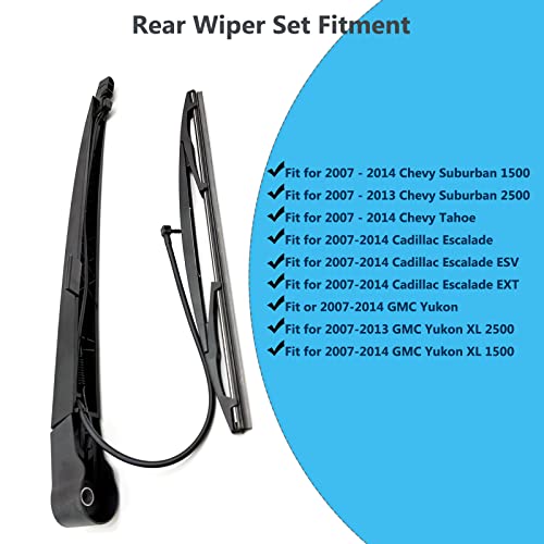 DAZOM Rear Window Wiper Arm & Blade Replacement for 2007-2013 Chevy Tahoe,Suburban / 2007-2014 Cadillac Escalade ESV / 2007-2013 GMC Yukon/Yukon XL 1500,2500 Rear Windshield Wiper Arm & Blade 15277756 - Image 2