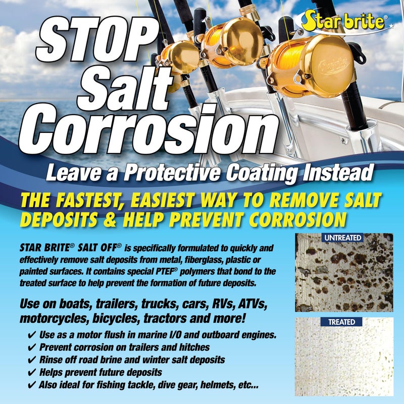 Star Brite أداة STAR BRITE لإزالة الملح - أداة رش لتنظيف محركات القوارب وإزالة الملح للقوارب والمقطورات ومعدات الصيد ومعدات الغوص والمزيد - Image 2