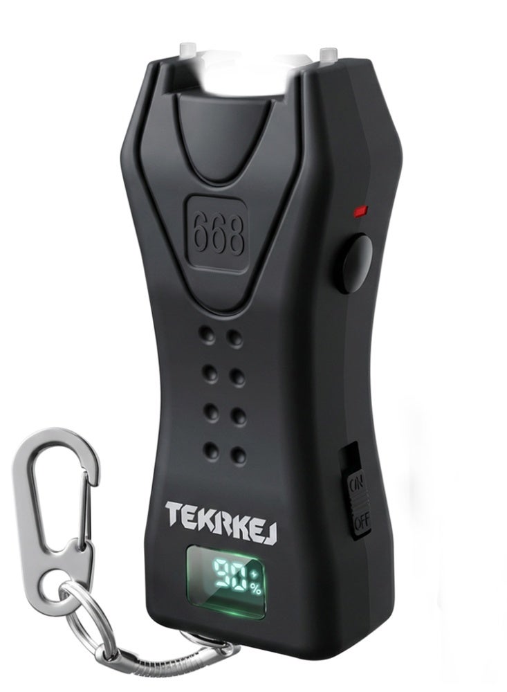TEKRKEJ Portable USB-C Rechargeable Stun Flashlight for Outdoor & Self-Defense, Handheld LED Flashlight & Electric Shock Torch with Keychain for Personal Safety - Image 1