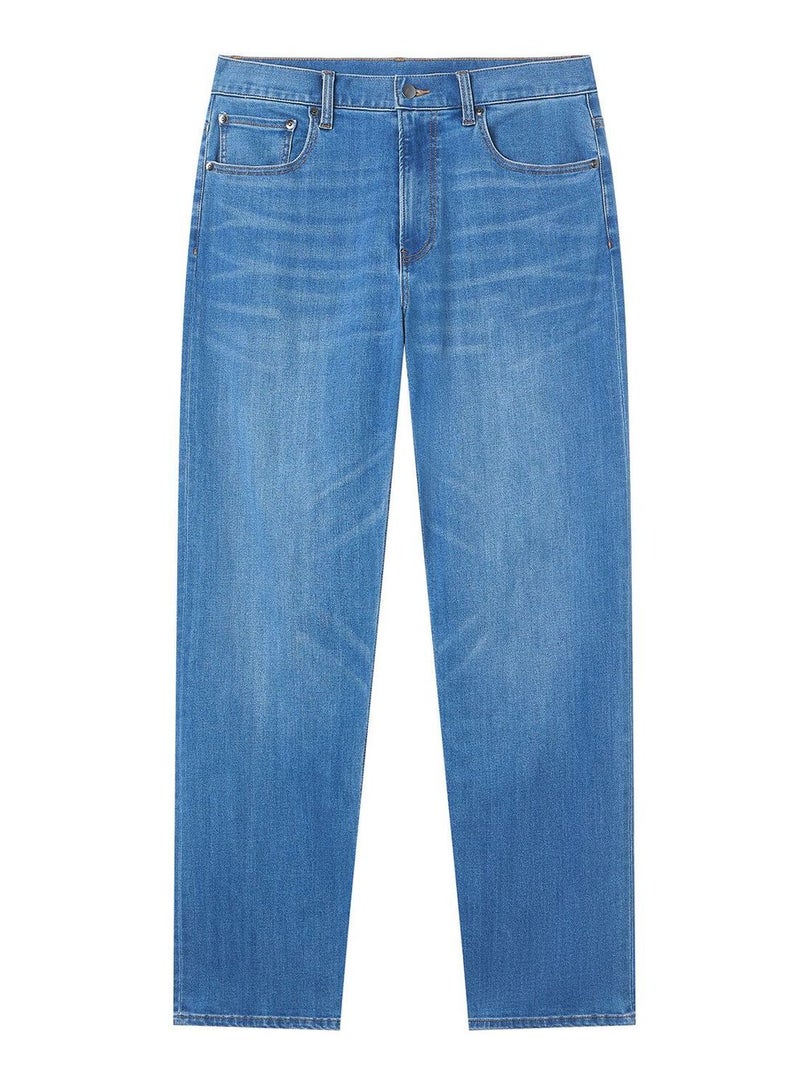GIORDANO Men Straight Stretch Denim Indigo Jeans - Image 3