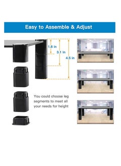 TYCOM Tycom Monitor Stand Riser, Desk Organizer for Laptop Computer,Monitor Stand for Printer, PC, Notebook, Save Space Laptop Stand Desk for Home and Office Use, Glass Black.  - Image 3