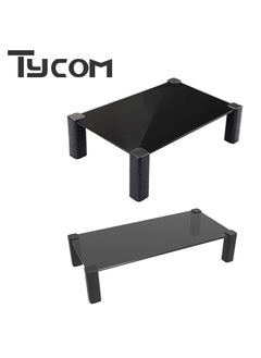 TYCOM Tycom Monitor Stand Riser, Desk Organizer for Laptop Computer,Monitor Stand for Printer, PC, Notebook, Save Space Laptop Stand Desk for Home and Office Use, Glass Black.  - Image 5