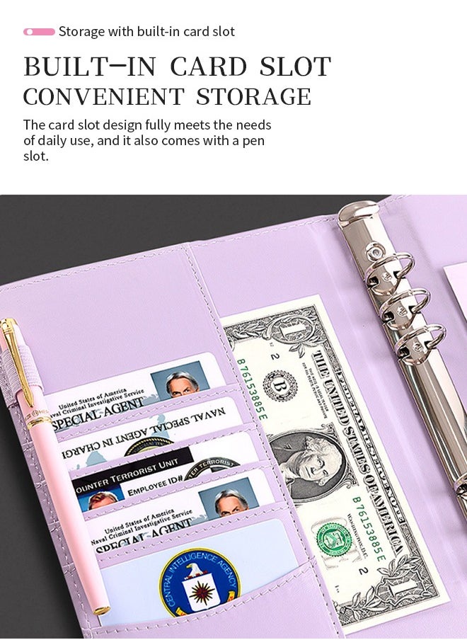 Generic - A5  Leather Budget Binder 100 Days Savings Loose-Leaf Book Money Saving Challenge Binder Cash Envelopes for Budgeting for Money Budget Saving Bill Organizer - Image 1