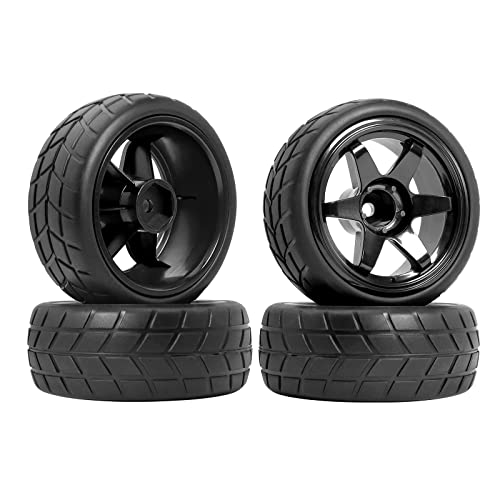 RC Station RC Drift Wheels and Tires Tyres 110 116 RC Wheels Preglued 4PCS 12mm Hex RC Wheels and Tires Tyres OD 258 with Foam Inserts for Traxxas Tamiya Kyosho HPI for 114 118 RC Off On Road - Image 1