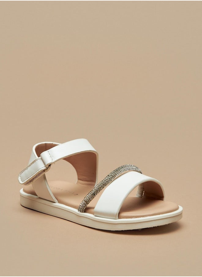 Flora Bella By Shoexpress - Girls Embellished Sandals With Hook And Loop Closure - Image 1