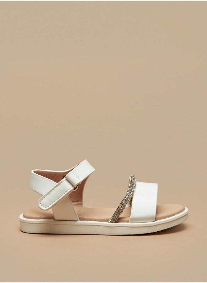 Flora Bella By Shoexpress - Girls Embellished Sandals With Hook And Loop Closure - Image 1