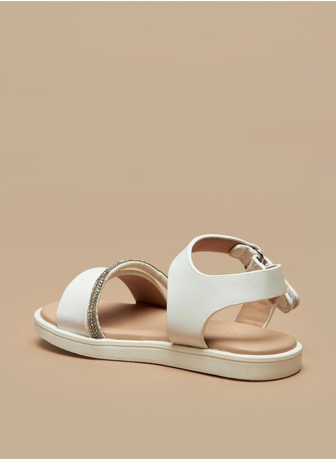 Flora Bella By Shoexpress - Girls Embellished Sandals With Hook And Loop Closure - Image 1