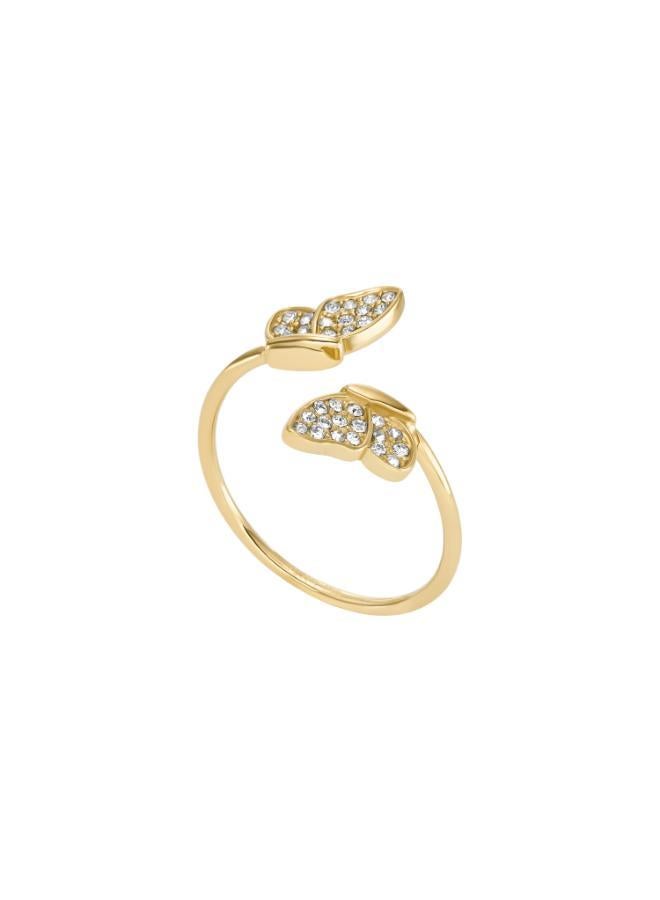 فوسيل خاتم فراشة مطلي بالذهب من الفولاذ المقاوم للصدأ - Image 3