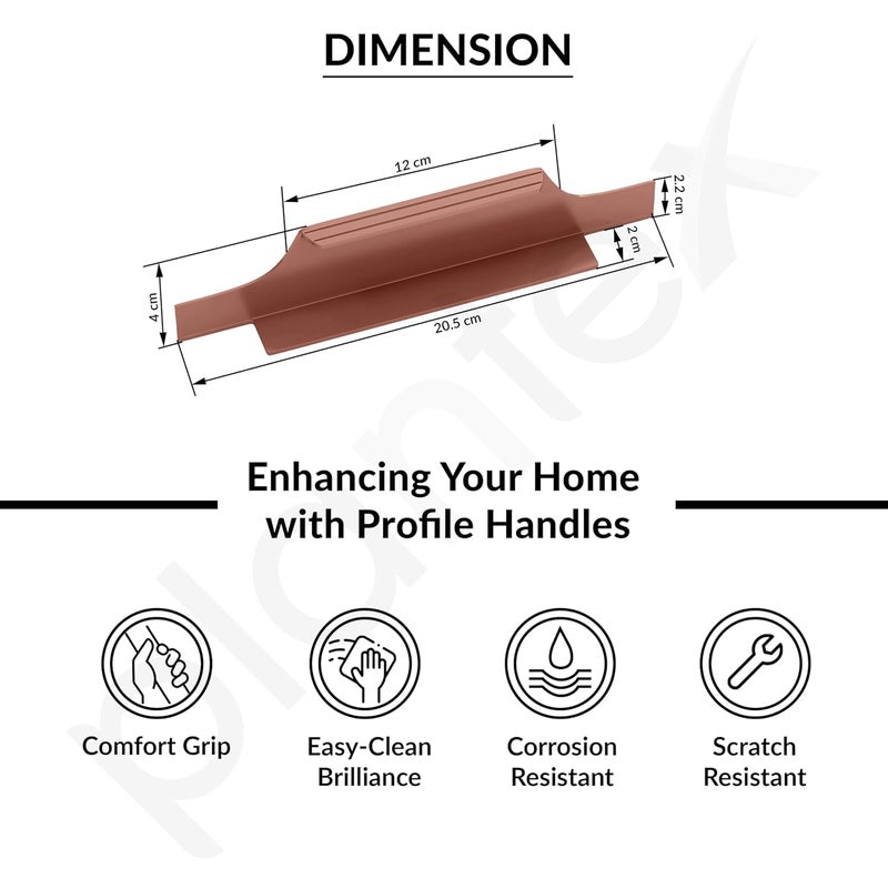 Plantex Profile Handle for Kitchen Cabinet6 Inch Alluminium Drawer Profile HandleWardrobe Pull Handle for HomeOfficeHotel Pack of 1 Rose Gold - Image 3