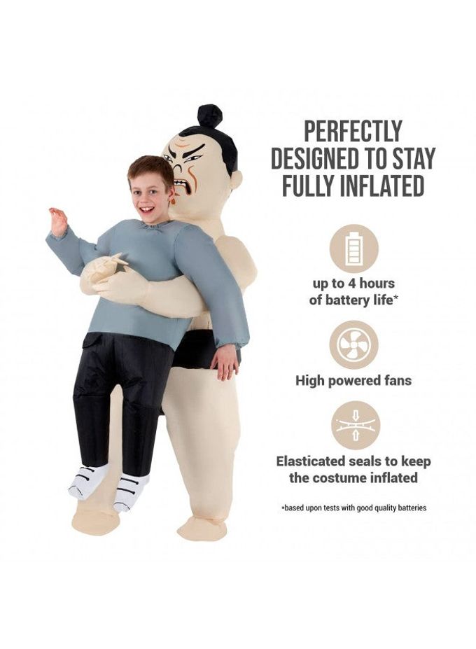 MORPH Costumes Sumo Wrestler Kids Inflatable Costume Great Illusion Fancy Dress Outfit One size fits most Children upto 5ft - Image 1