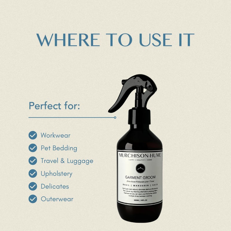 Murchison-Hume Garment Groom Fabric Freshener, Air Freshener, Odor Fighter, Laundry Treatment and Stain Remover, Rosewood Leaf & Lavender - Image 5