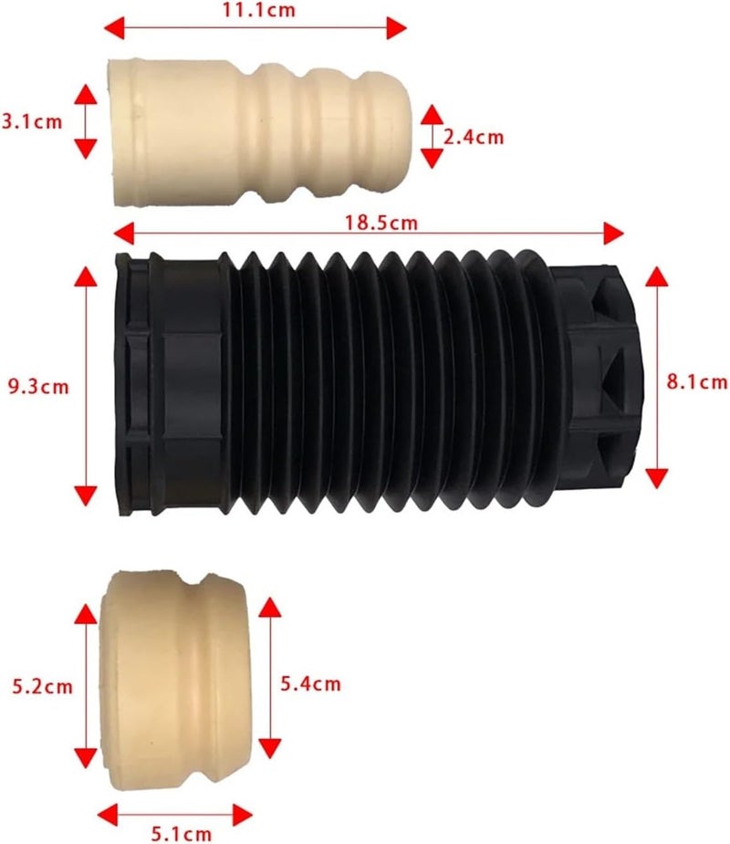 QASULER Car Rear Shock Absorber Buffer Rubber Boot Set - Image 2