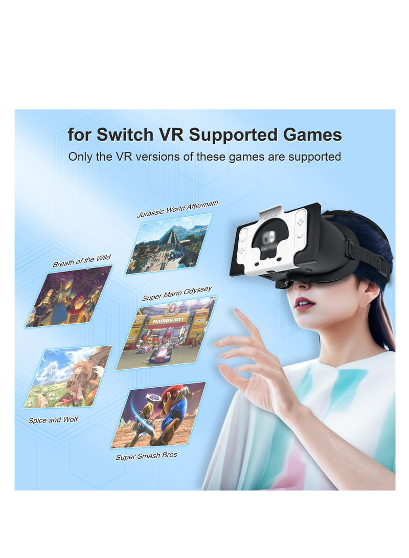 Upgraded VR Headset for Switch OLED Model - Adjustable HD Lenses  Comfortable Head Strap, Labo VR Kit 3D Goggles Compatible with Switch Accessories. - Image 3