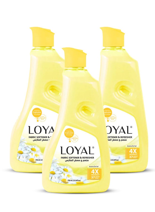 لويال منعم ومنعش الأقمشة لويال، برائحة الشمس، 3 × 750 مل، أصفر