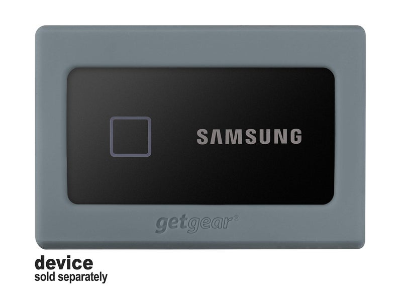 GETGEAR Silicone Bumper for Samsung T7. T7 Touch Portable SSD - 1TB, 2TB, 500GB, USB 3.2, Strong-Shock Absorbing, Slip-Resistant- Black (Gray) - Image 2