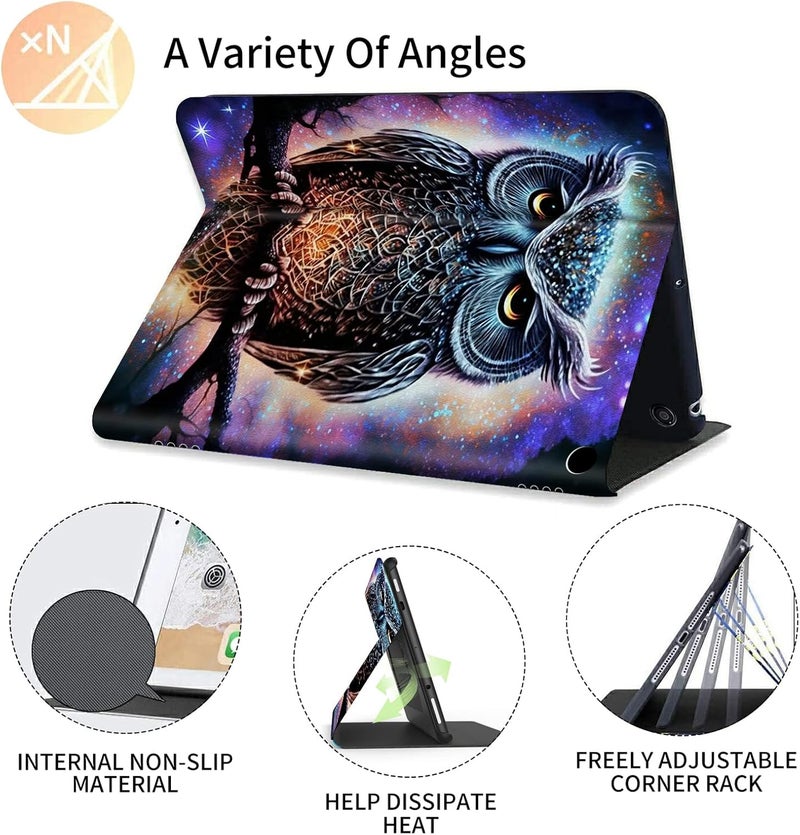 FUYOCWE for Fire HD 10 Case 2021,Fire HD 10 Plus Tablet Case (11th Generation, 2021 Release), Multi-Angle Slim Stand Smart Cover Cases for New Amazon Kindle Fire HD 10 10.1"-Glowing Owl - Image 5