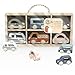 SPEEDY MONKEY Wooden Toy Cars Set 6 Colorful Little Vehicles in Wooden Case for Kids FSC Certified Pretend Play Car Set for Boys Girls Toddlers Wheels Toys Includes Fire Brigade Ambulance - Image 2