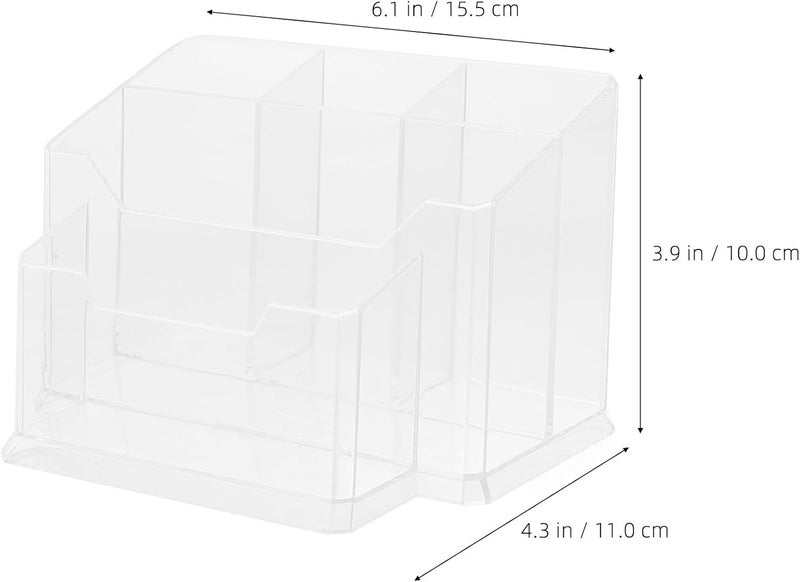 Multi-function Acrylic Double-tiered Nail Tool Holder with Compartments, Manicure Supply Organizer Suitable for Home and Salon Use - Image 2