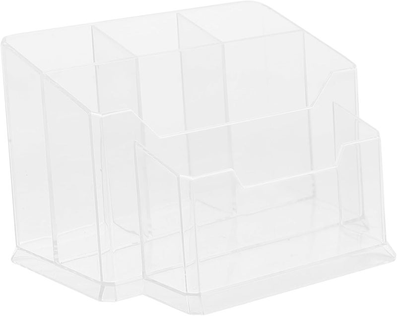 Multi-function Acrylic Double-tiered Nail Tool Holder with Compartments, Manicure Supply Organizer Suitable for Home and Salon Use - Image 1