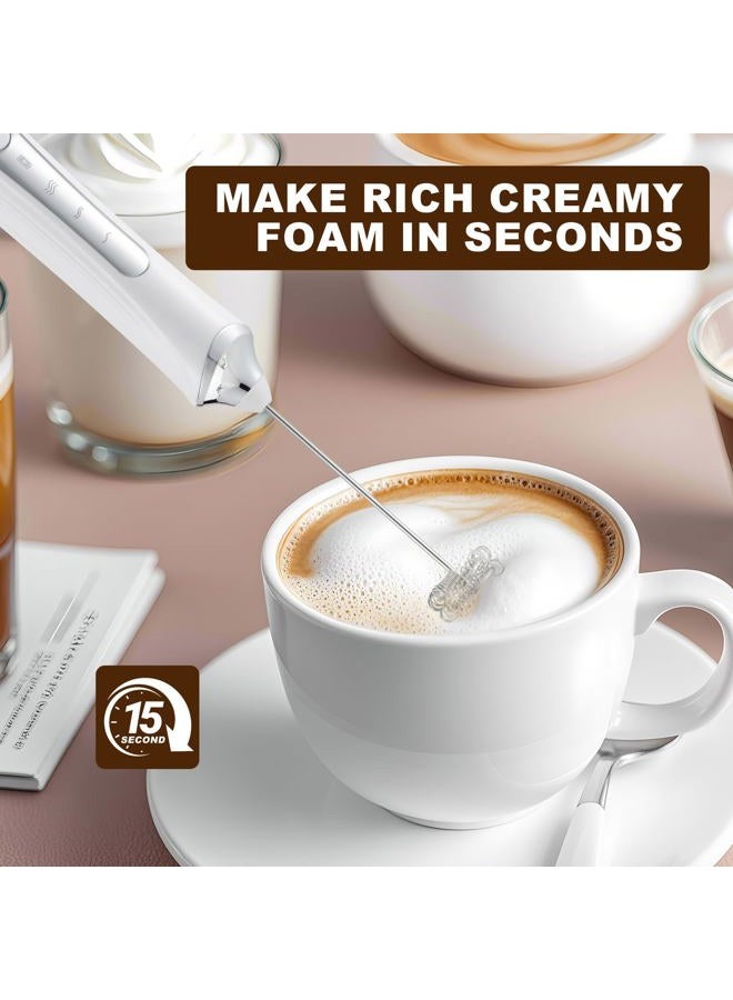 freebala Handheld Electric Milk Frother with 2 Heads, Coffee Whisk Foam Mixer with USB Rechargeable 3 Speeds, Foam Maker Blender for Latte, Cappuccino, Hot Chocolate, Egg - Image 3
