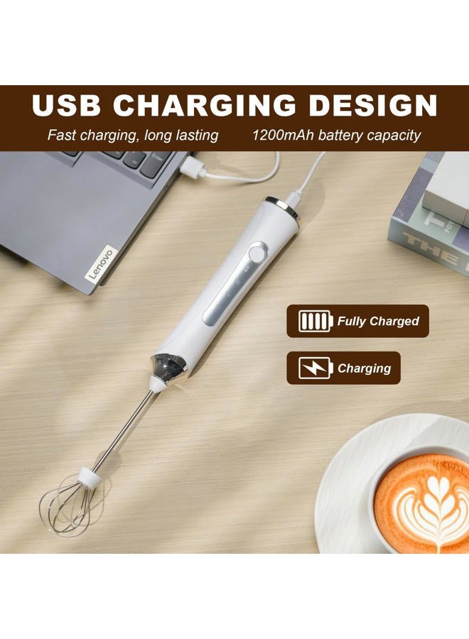 freebala Handheld Electric Milk Frother with 2 Heads, Coffee Whisk Foam Mixer with USB Rechargeable 3 Speeds, Foam Maker Blender for Latte, Cappuccino, Hot Chocolate, Egg - Image 5