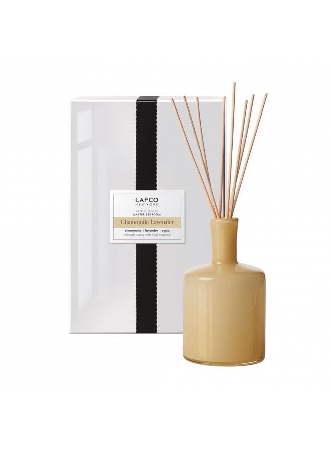 LAFCO New York Signature Reed Diffuser, Chamomile Lavender - 15 oz - Up to 9 Months Fragrance Life - Reusable, Hand Blown Glass Vessel - Natural Wood Reeds - Made in The USA - Image 1