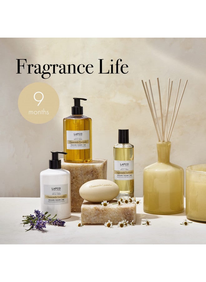 LAFCO New York Signature Reed Diffuser, Chamomile Lavender - 15 oz - Up to 9 Months Fragrance Life - Reusable, Hand Blown Glass Vessel - Natural Wood Reeds - Made in The USA - Image 4