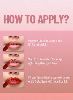 Swiss Beauty Swiss Beauty Hd Matte Pigmented Smudge Proof Lipstick Athena 3.5G  - Image 4