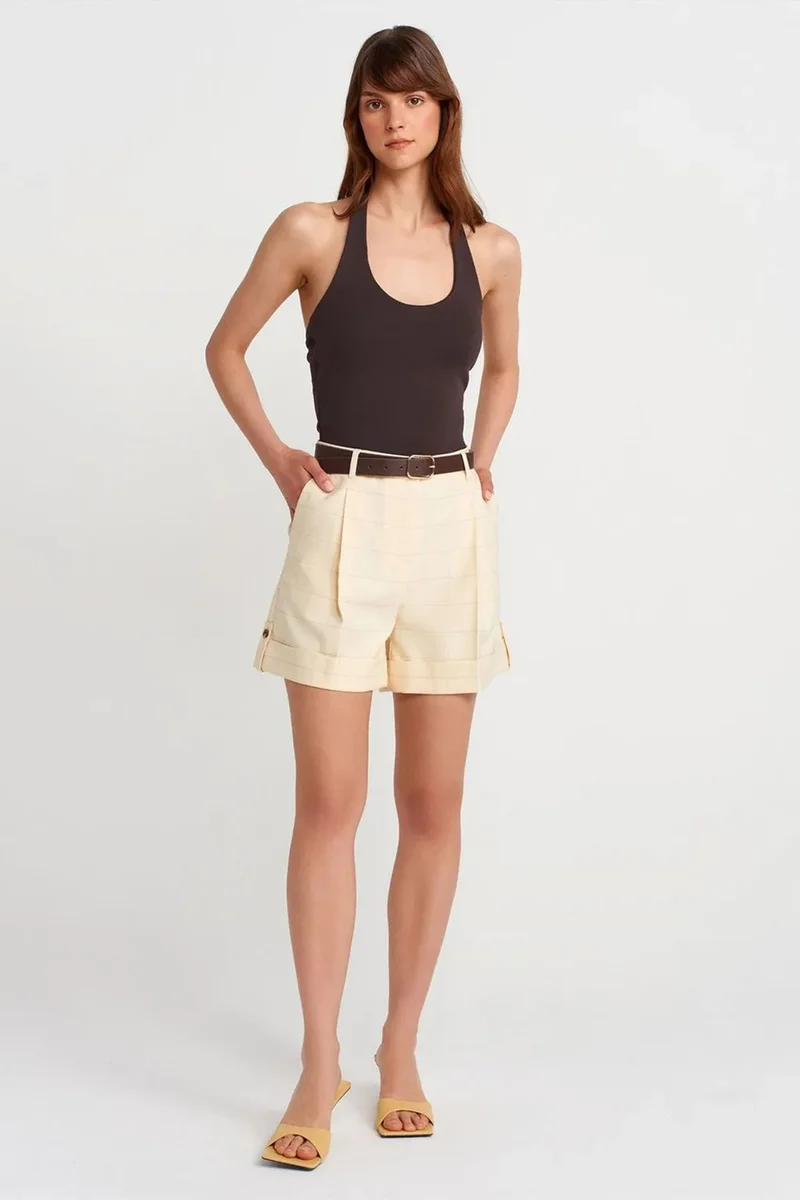 Dilvin Dark Grey DILVIN Ribbed Halterneck Sleeveless Blouse for Women | Best Price UAE