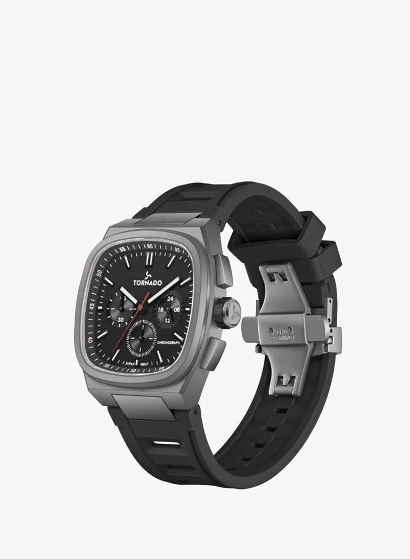 Tornado Men's Rubber Strap Chronograph Watch T26102-XRBB - 42mm mm