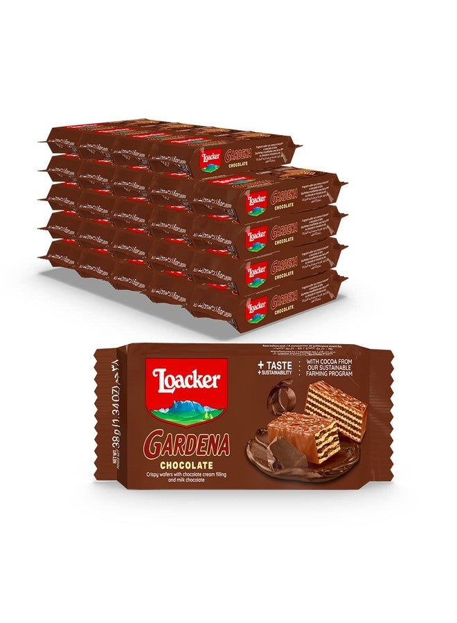 Loacker Gardena Chocolate, Premium Milk Chocolate Covered Crispy Wafer Snack Bars with Chocolate Cream Filling, Pack of 25 individually wrapped snacks - Image 1