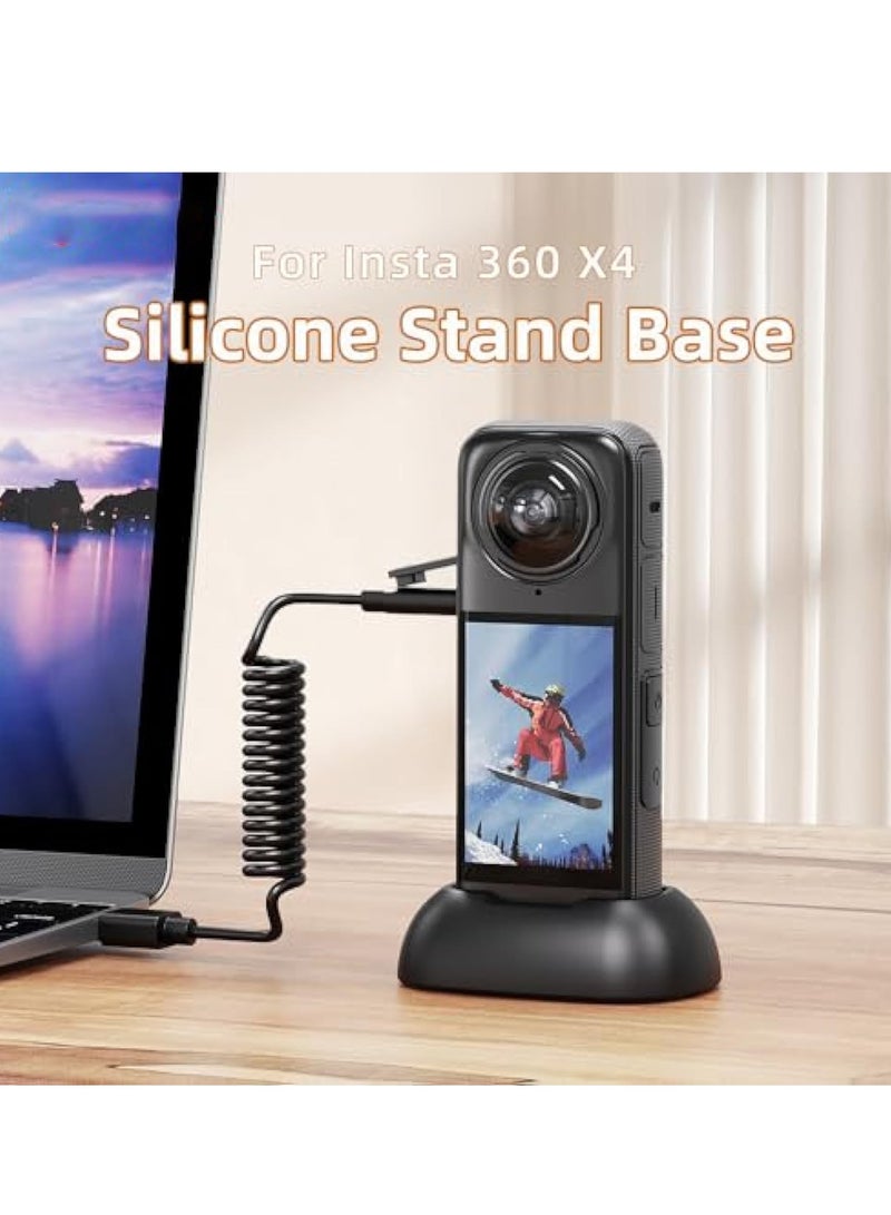 SOLARAE Camera Mount Stand Base, Action Camera Mount Adapter, for Insta360 X4 Desktop Stable Bracket, Silicone Non-Slip Support Adapter Camera Mount Gimbal - Image 3