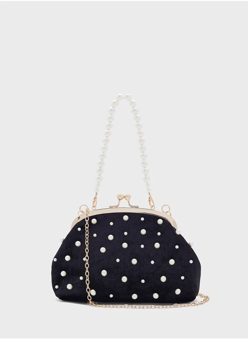 Khizana Pearl Handle Clutch Bag