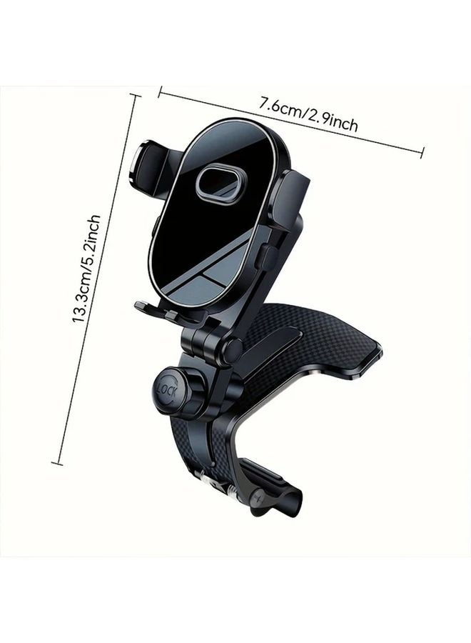 Lcars Car Phone Mount With Anti Shake Stabilization Adjustable Dashboard Holder For Navigation Compatible With Most Vehicles Black Design Secure Clamp For Smartphones - Image 3