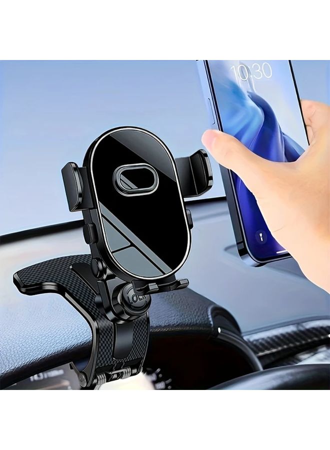 Lcars Car Phone Mount With Anti Shake Stabilization Adjustable Dashboard Holder For Navigation Compatible With Most Vehicles Black Design Secure Clamp For Smartphones - Image 5