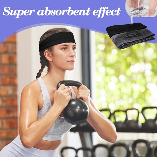 Pamase 6pcs Non Slip Silicone Headbands- Adjustable Workout Headbands Sweat Wicking Hair Bands for Sports Yoga Running Fitness Exercise Gym Athletics for Men Women Sportslovers (Black& Grey) - Image 3