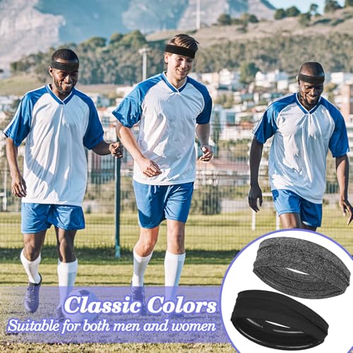 Pamase 6pcs Non Slip Silicone Headbands- Adjustable Workout Headbands Sweat Wicking Hair Bands for Sports Yoga Running Fitness Exercise Gym Athletics for Men Women Sportslovers (Black& Grey) - Image 4