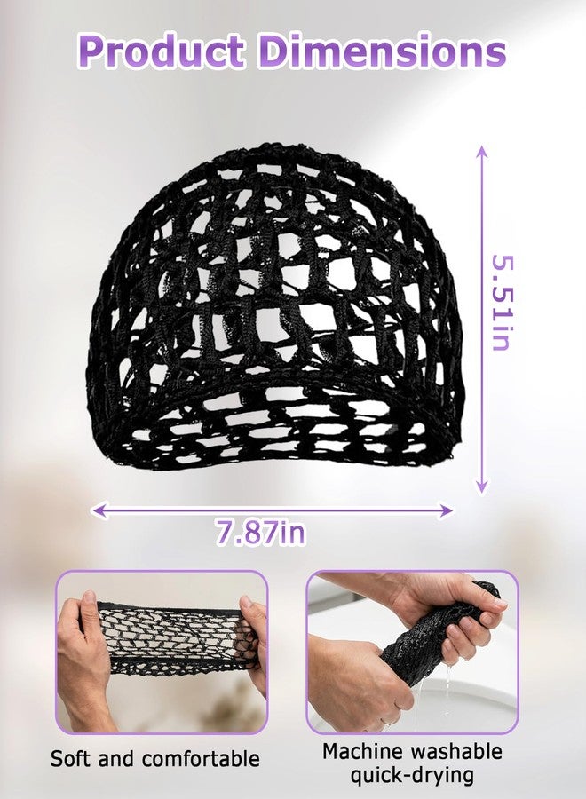 DAWZMR 6 Pieces Hair Wrap for Sleeping, Mesh Shower Cap Crochet Hair Nets for Women, Redecillas De Pelo Para Mujer - Image 2