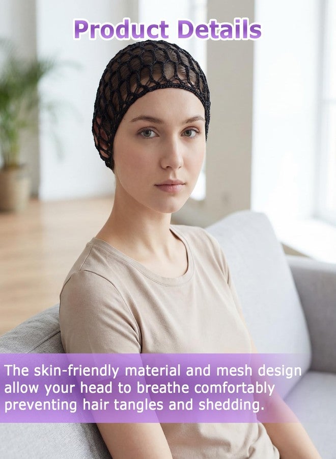 DAWZMR 6 Pieces Hair Wrap for Sleeping, Mesh Shower Cap Crochet Hair Nets for Women, Redecillas De Pelo Para Mujer - Image 4