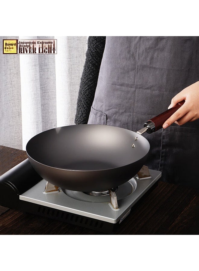River Light Imported Wok, Frying Pan, Stir-fry Pan, 28cm, Compatible With Induction Cookers, Non-coated Pure Iron Pan - Image 5