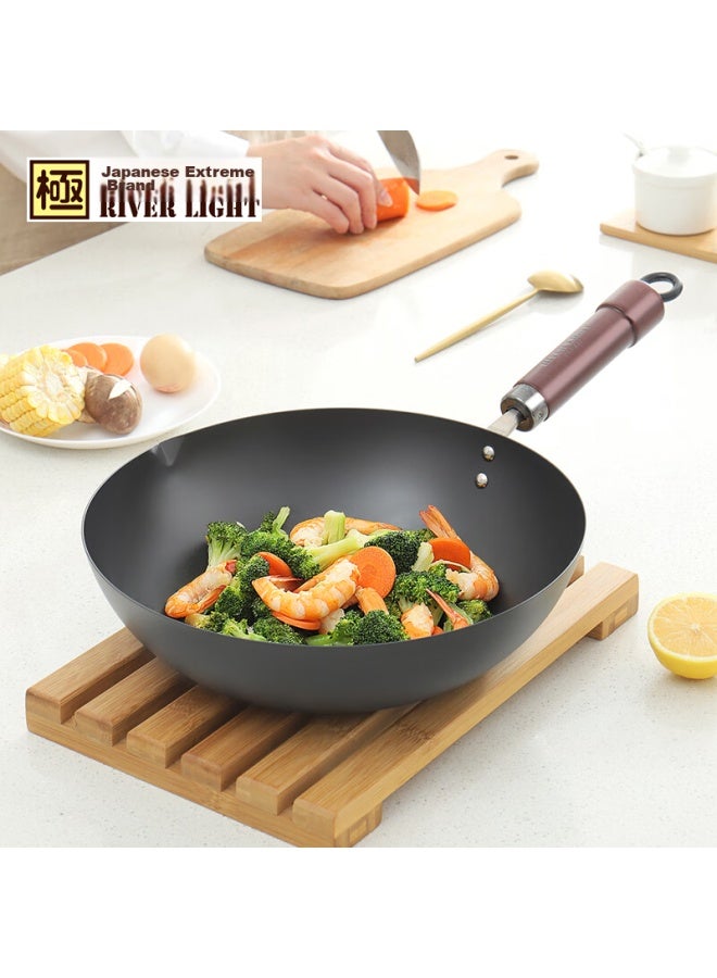 River Light Imported Wok, Frying Pan, Stir-fry Pan, 28cm, Compatible With Induction Cookers, Non-coated Pure Iron Pan - Image 4