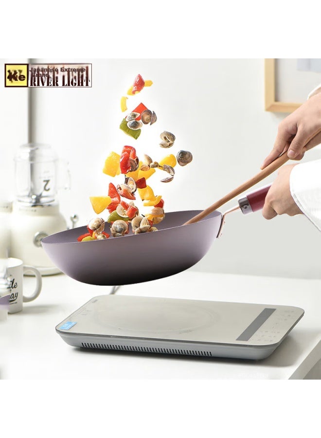 River Light Imported Wok, Frying Pan, Stir-fry Pan, 28cm, Compatible With Induction Cookers, Non-coated Pure Iron Pan - Image 3